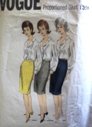 1356 VOGUE 60S PROPORTIONED PANEL OR NOT SKIRT PATTERN 28''WST
